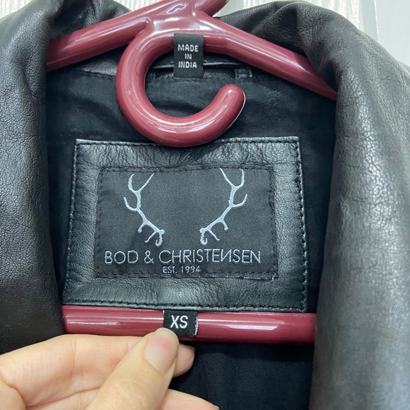 Bod and Christensen Leather Moto Jacket - Picture 8 of 15